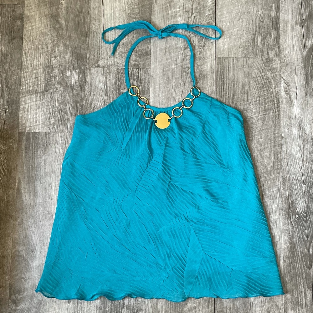 Aqua Blue Dressy Halter Top